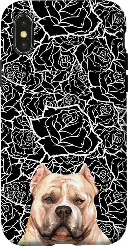 Vista 5 de American Bulldog Bully Dog Rose Flower Black White Pattern Case for iPhone 17