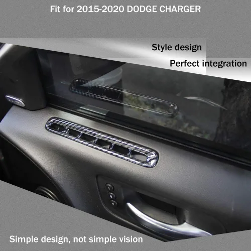 Vista 2 de crosselec Panel de Ventilación de A/C de Puerta Accesorios de Fibra de Carbono para Dodge Charger 2011+