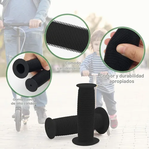 Vista 5 de Coolrunner Mushroom - Empuñaduras de bicicleta para niños, compatibles con BMX y bicicletas para niños y niñas Negro