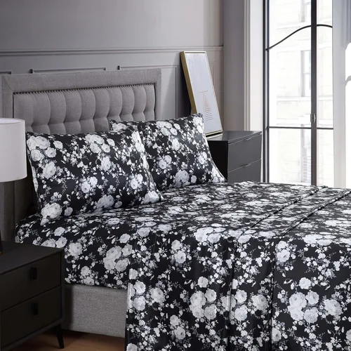 Vista 16 de Beatrice Home Fashions Juego de sábanas Queen de satén 100% poliéster Leopardo