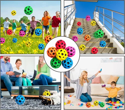 Vista 5 de ZHEBAG Super High Jumping Ball,Extreme High Bouncing Ball, Super High Bouncing Ball, Children's Sensory Ball, Athlete Training Ball
