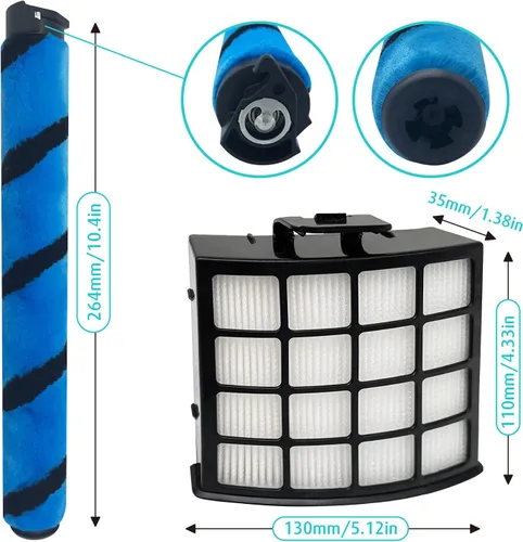 Vista 4 de Leemone AZ2002 - Accesorios de repuesto para aspiradora vertical Shark AZ2002 AZ2000 AZ2000 AZ2000W Vertex DuoClean PowerFin, 2 filtros postmotores