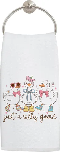 Vista 9 de Coquette - Toallas de cocina de ganso floral con lazo azul, toallas de mano para decoración de baño, bonito paño de cocina para decoración
