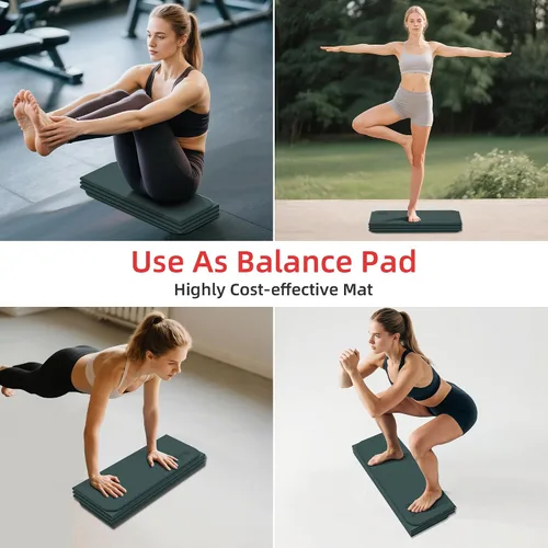 Vista 5 de Tapete de yoga extra grueso de 1/2 pulgada, equipo de pilates, 69 x 24 pulgadas, tapetes de entrenamiento sin olor para gimnasio en casa, tapetes