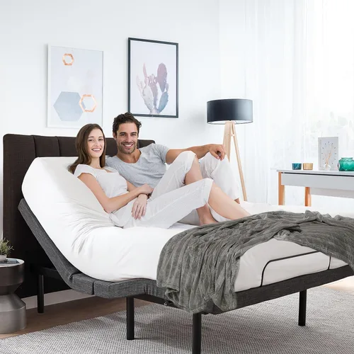 Vista 5 de Clara Clark Marco de cama ajustable, marco de cama de masaje ajustable, base de cama ajustable para masaje de cabeza y pies, control remoto