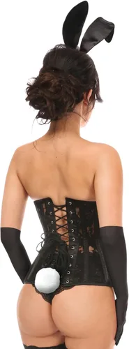 Vista 4 de Daisy corsets Disfraz de corsé de conejo atrevido para mujer 4 piezas