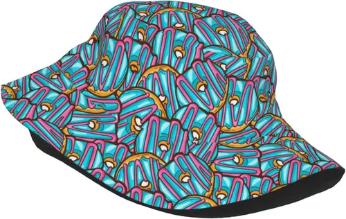 Vista 2 de Alien Cool Black Green Print - Sombrero de pescador para pesca, sombrero de sol para adultos, mujeres, hombres, niñas, niños y niñas, unisex