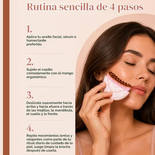 Vista 7 de Cepillo facial de contorno linfático - Gua Sha Glow, masajeador, drenaje