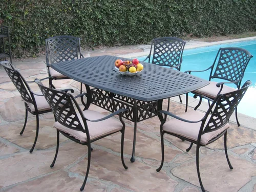 Vista 9 de Muebles de patio de aluminio fundido al aire libre 7 pedazo KL4272 CBM1290