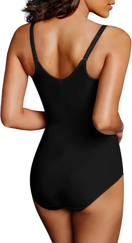 Vista 2 de Maidenform Fajas moldeadoras firmes para mujer control firme WYOB busto abierto moldeador de cuerpo fajas frescas DM5004 Negro