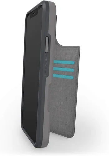 Vista 6 de LifeProof FLIP SERIES - Funda tipo cartera para iPhone 11 Pro Max, CEMENT SURFER (clima húmedo/gris pizarra/capri)