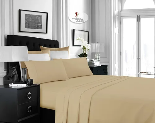 Vista 38 de Tribeca Living Juego de sábanas de microfibra cepillada de 3.33 oz/m², bolsillo extra profundo para colchones de hasta 21 pulgadas, enfriamiento