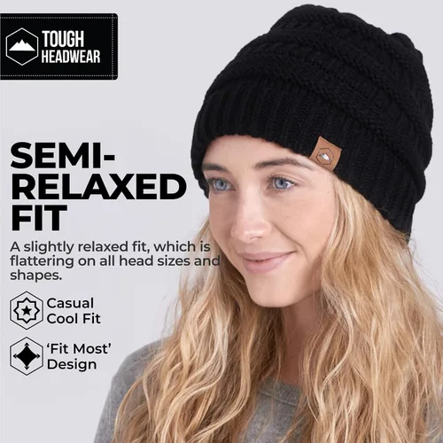 Vista 4 de Gorro de punto para mujer, cálido y suave, elástico, para clima frío de Tough Headwear