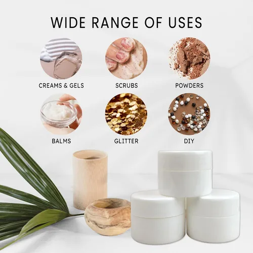 Vista 5 de Beauticom - Recipiente de plástico de doble pared grueso de 0.25 onzas (0.25 onzas) blanco con tapa forrada de espuma para pastillas, medicamentos