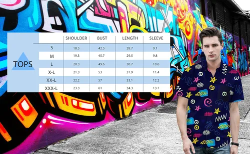 Vista 7 de Camisas de los años 80 para hombre, camisa de los años 90, camisa retro casual con botones, camisa hawaiana, camisa de discoteca, camisas de playa