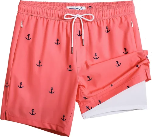 Vista 19 de maamgic Traje de Baño para Hombre 2 en 1, Pantalones Cortos de Natación de 17.8 cm para Hombre, Trajes de Baño, Pantalones Cortos de Tabla