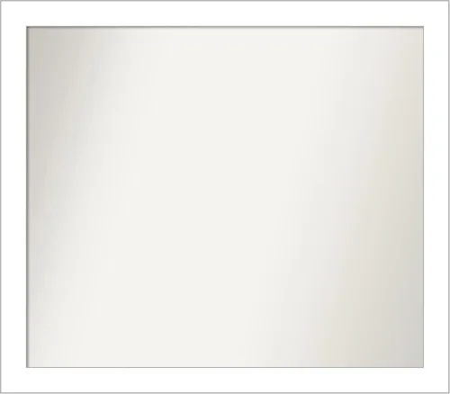Vista 374 de Amanti Art Espejo de baño blanco para sobre el fregadero, 24 x 26 pulgadas, espejo rectangular blanco y blanco, marco de madera contemporáneo