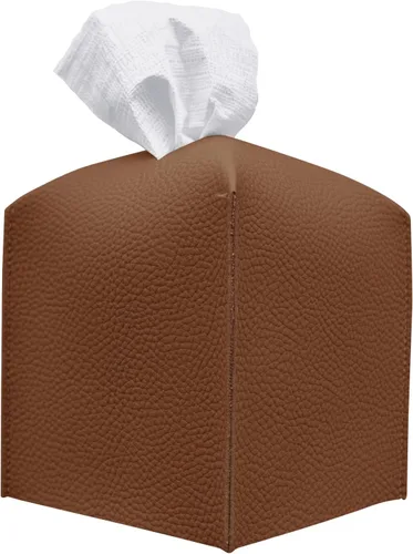 Vista 30 de Carrotez Funda para caja de pañuelos, soporte cuadrado de piel sintética refinada, soporte decorativo para encimera de tocador de baño, mesitas