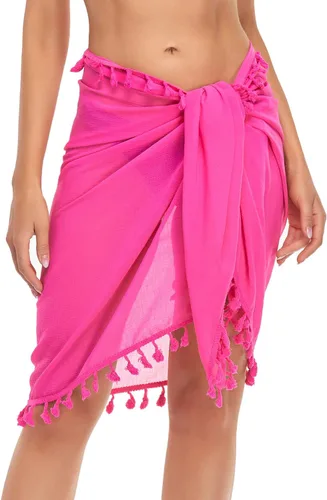 Vista 5 de Holipick Conjunto de bikini de 3 piezas para mujer, traje de baño halter y bikini sarong triángulo con salida de baño