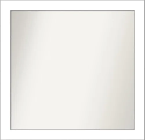 Vista 332 de Amanti Art Espejo de baño blanco para sobre el fregadero, 24 x 26 pulgadas, espejo rectangular blanco y blanco, marco de madera contemporáneo