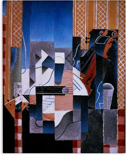 Vista 9 de Stupell Industries Violon et Guitare Juan Gris Clásico Abstracto Pintura Flotante Enmarcado Arte De Pared, Diseño Por one1000paintings Flotador gris