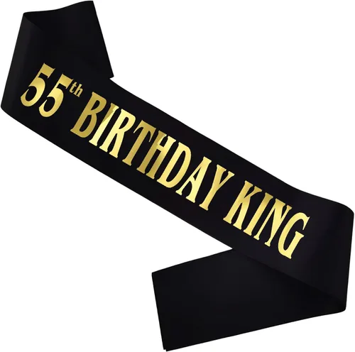 Vista 16 de Banda de cumpleaños de 16 años, banda de satén negro dorado para hombres 16 ° Fabulosa fiesta de cumpleaños, decoraciones de regalo