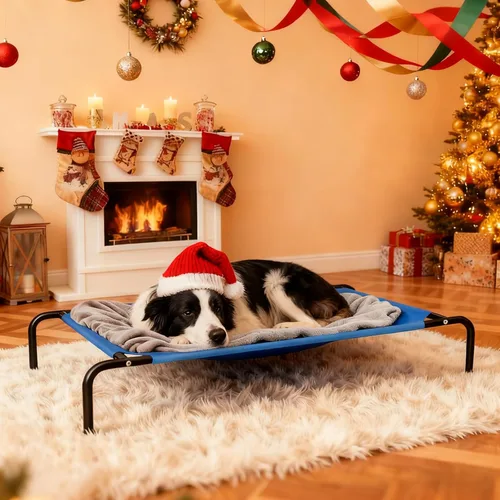 Vista 8 de STARLATTA Cama elevada y refrescante para perros grandes, catre impermeable para mascotas al aire libre con malla transpirable lavable, pies
