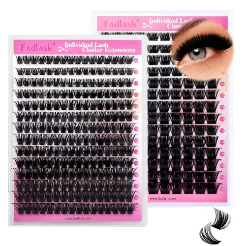 Vista 20 de Extensiones de racimos de pestañas con bandeja grande, pestañas individuales 10D 20D, mezcla natural, suave, C Cur negro, imitación de visón