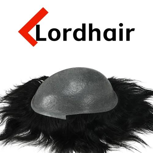 Vista 5 de Lordhair Toupee para hombres con cabello humano 100% europeo 8x10 pulgadas para hombres 0.001 in sistema de cabello de piel ultra fina para todos
