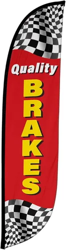 Vista 28 de LookOurWay Bandera de plumas, bandera publicitaria de 12 pies de alto para promoción de negocios y eventos, solo bandera, detalles automáticos