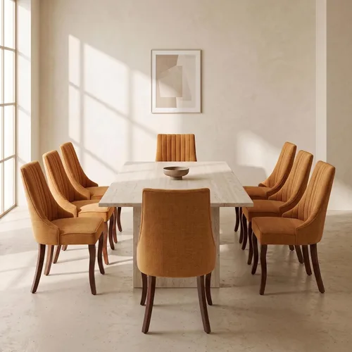 Vista 10 de Sillas de Comedor - Juego de 2 sillas de comedor modernas de mediados de siglo, tapizadas de tela con respaldo alto, sillas de cocina y comedor