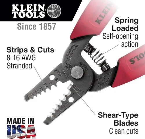 Vista 2 de Pelacables/cortador Klein Tools 11045, amarillo 10 – 18 AWG Solid Wire