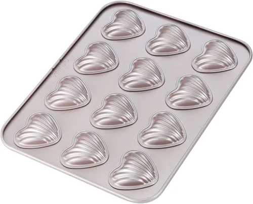 Vista 8 de CHEFMADE Juego de Moldes Mini para Pasteles Madeleine, 4 Piezas de 3 Pulgadas Antiadherentes con Forma de Concha Esférica Madeleine para Hornear