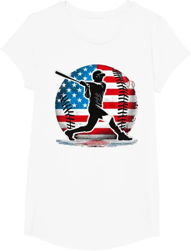 Vista 24 de Camiseta de jugador de béisbol estadounidense con bandera de Estados Unidos