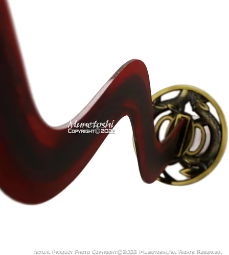 Vista 7 de Munetoshi 40" Obanai Iguro Nichirin Katana Serpiente Kris Samurai Espada Demonio Rojo