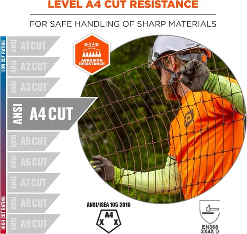 Vista 2 de Ergodyne ProFlex 7941 - Funda protectora resistente a los cortes, nivel de corte A4, par, lima, 18 pulgadas
