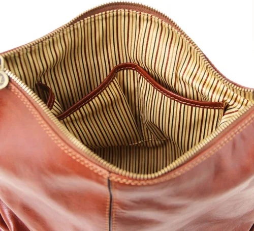 Vista 7 de Tuscany Leather Sabrina Bolso hobo de piel, Negro