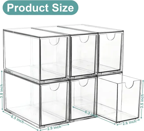 Vista 3 de LANLISA Paquete de 6 organizadores y almacenamiento de bolsas de té Organizador de bolsa de té, contenedor de cajón de té de plástico, para gabinete