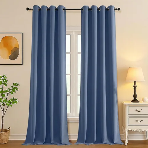 Vista 165 de Simplebrand Juego de 2 paneles de cenefa aguamarina para ventana de cocina de 14 pulgadas de largo, cortinas de oscurecimiento de habitación