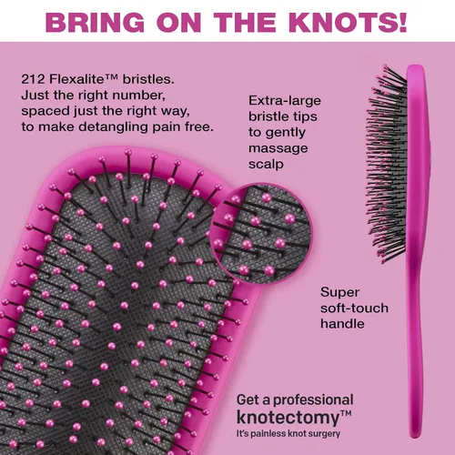 Vista 2 de The Knot Dr. hair brush by Conair - Cepillo desenredante - Elimina nudos y enredos en cabello húmedo o seco - Cepillos para el cabello para mujer