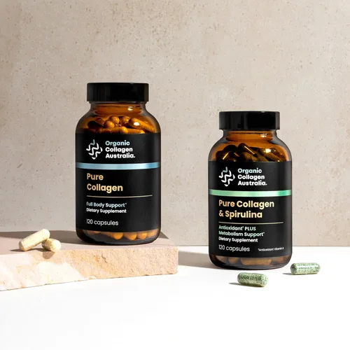 Vista 7 de Organic Collagen Australia Cápsulas de colágeno puro y espirulina – Suplemento rico en antioxidantes para elasticidad de la piel, salud articular