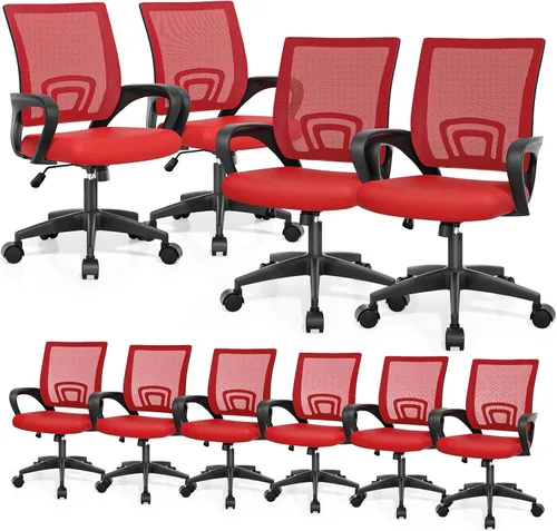 Vista 29 de Magshion Silla ergonómica de escritorio de oficina, silla de computadora de malla con respaldo medio, silla giratoria con respaldo transpirable