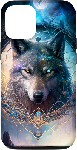 Vista 28 de Wolf Mystical Surreal Fantasy Funda para iPhone 17