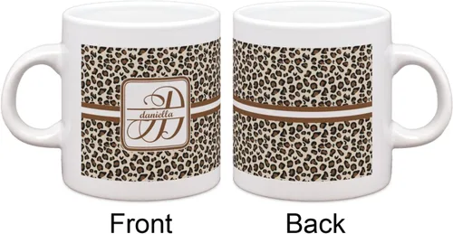 Vista 4 de Taza de espresso personalizada con estampado de leopardo de un solo tiro, 3 oz.