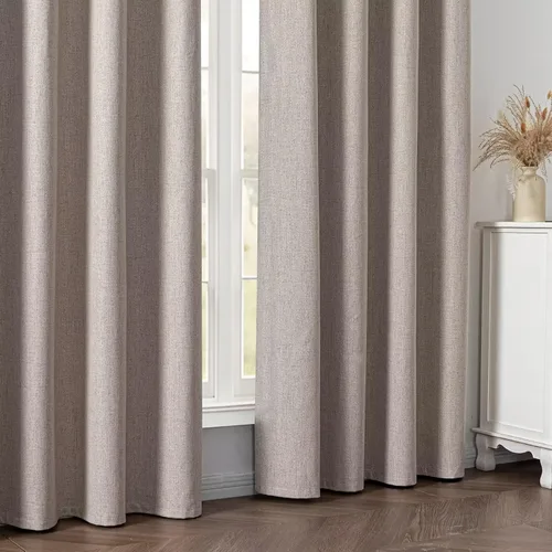 Vista 7 de IGEMAEVE Cortinas opacas de tamaño personalizado para dormitorio, 100 % opacas, 1 panel, aislamiento térmico, cortinas de oscurecimiento