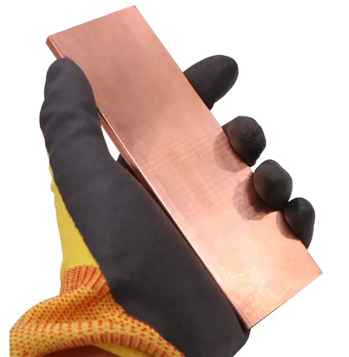 Vista 4 de VERNUOS 1/4" x 2" C110 Barra plana de cobre sólido de 6" de largo, .23" de placa para laminador