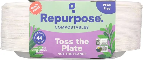 Vista 3 de Reutilizable, platos de bagazo compostable de 9 pulgadas, 44