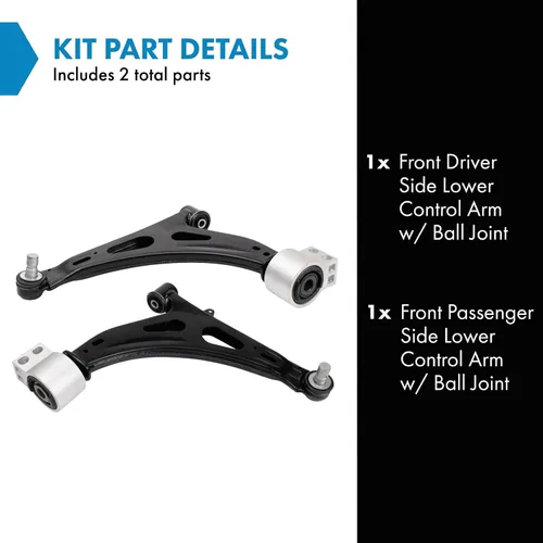 Vista 139 de Conjunto de Brazo de Control Inferior Delantero y Junta Esférica TRQ para Lado del Conductor y del Pasajero 2 Piezas Compatible con Ford Mustang GT