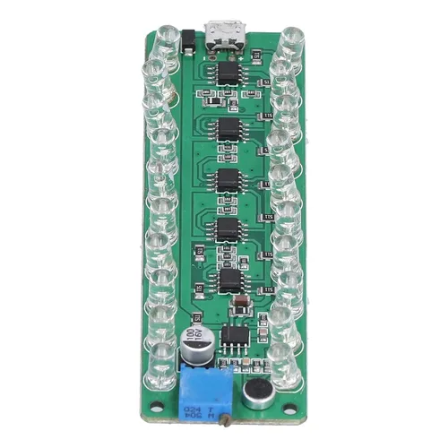 Vista 3 de LED VU Medidor de Nivel de Audio Indicador Control de Voz 5V-12V Ritmo Musical Visualizador Protección de Polaridad Inversa