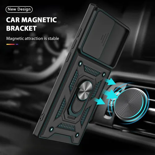 Vista 5 de Funda para Galaxy Note 20 Ultra, con protector de pantalla de TPU flexible autorreparable [2 unidades] y cubierta de cámara deslizante, soporte